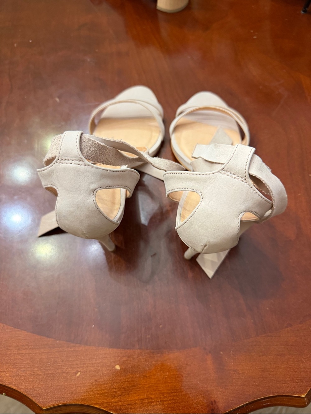 RAYE  by Revolve Ivory Suede Ankle Tie Sandals with Crystal Band - Picture 3 of 4
